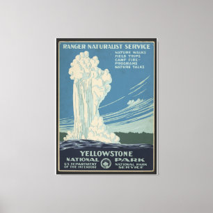 Lienzo Parque nacional Yellowstone Poster de Viajes Vinta