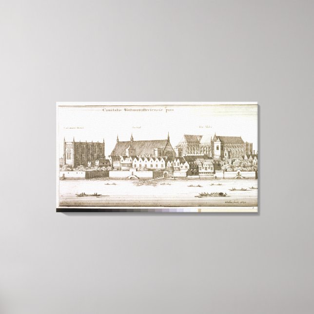 Lienzo Parte de la ciudad de Westminster, 1647 (grabado) (Anverso)