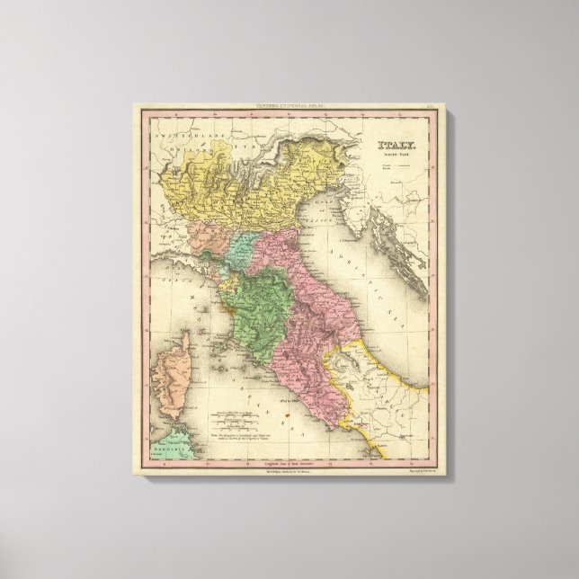 Lienzo Parte norte de Italia (Anverso)