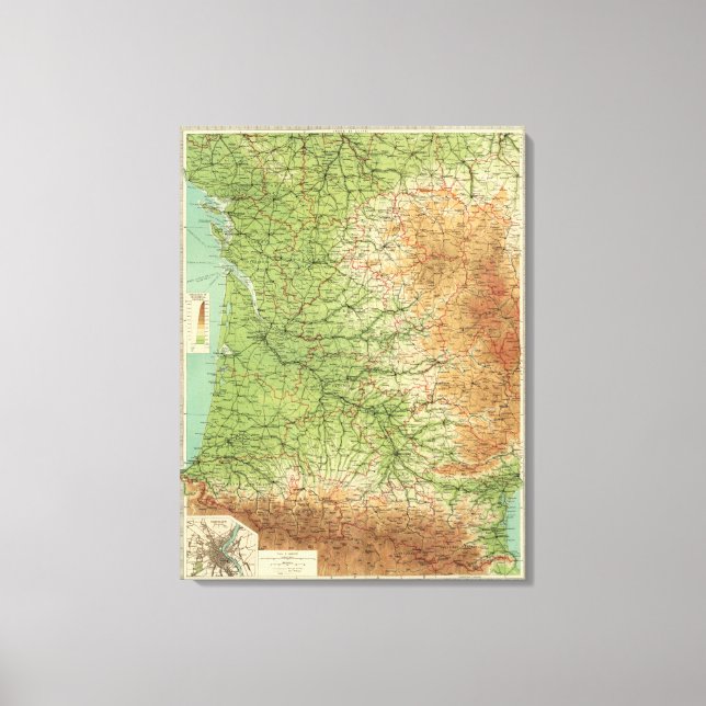 Lienzo Parte suroeste de Francia: Burdeos (Anverso)