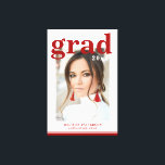Lienzo Partido de Graduación Fotográfica Elegante guión m<br><div class="desc">Partido de Graduación de Fotografías Elegante Arte de Impresión de Estilo Moderno con guiones elegantes, muestra tu foto favorita con el sencillo texto en burdeos "Grad (año)" y tu nombre y detalles de graduación personalizados en la parte delantera. Perfecto para la graduación como regalo de graduación o decoración de fiesta...</div>