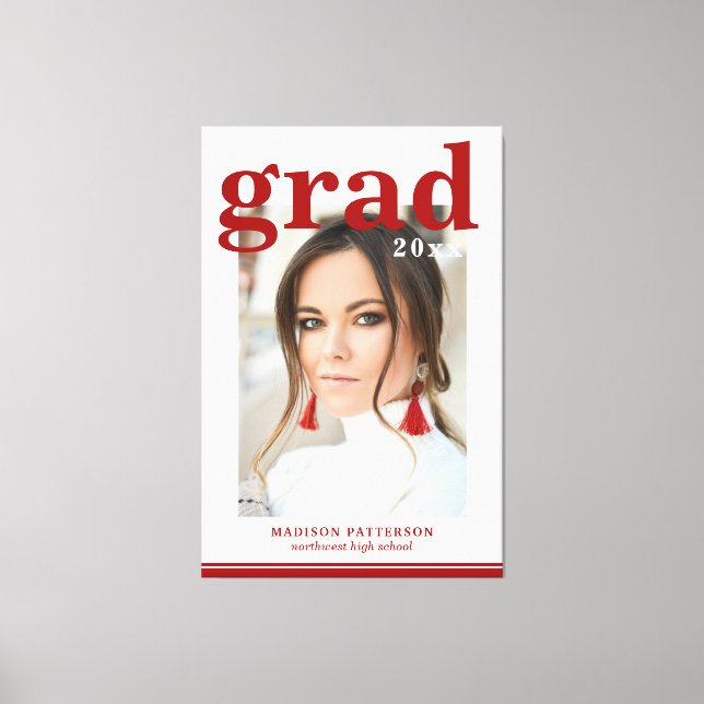 Lienzo Partido de Graduación Fotográfica Elegante guión m (Anverso)