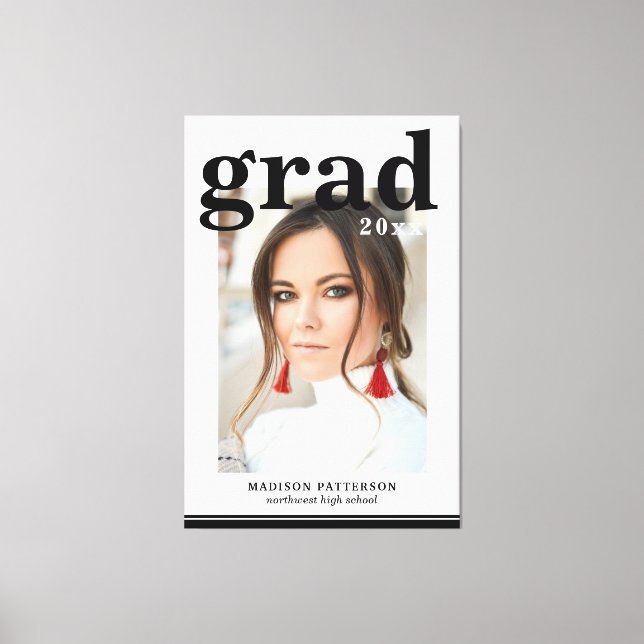 Lienzo Partido de Graduación Fotográfica Elegante guión m (Anverso)