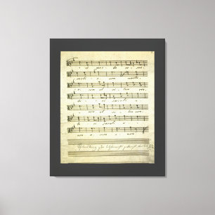 Lienzo Partitura vintage, partitura musical antigua 1810