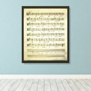 Lienzo Partitura vintage, partitura musical antigua 1810
