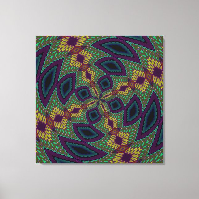 Lienzo Parto de abstracto geométrico moderno amarillo ver (Anverso)