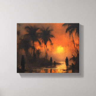 Lienzo Paseo de los destellos en la jungla