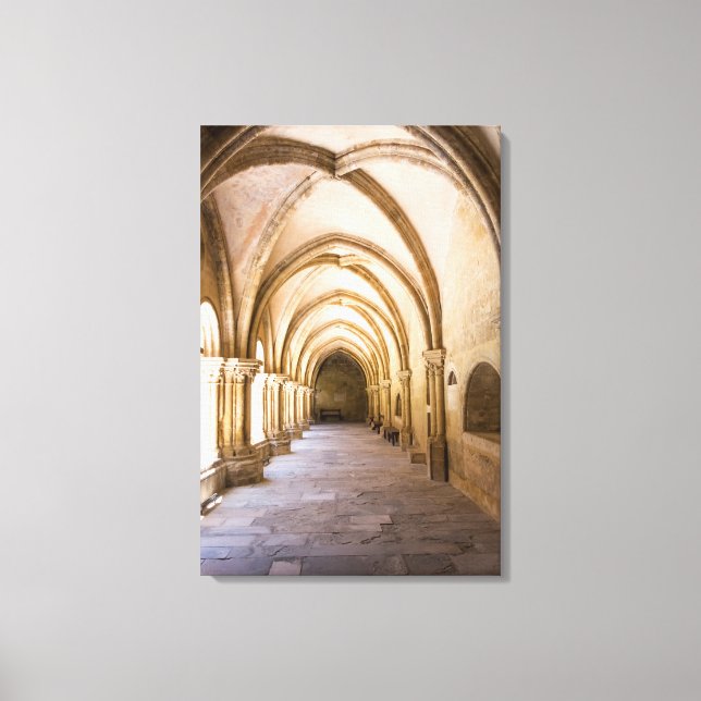 Lienzo Paseo del claustro de la Catedral Vieja (Anverso)