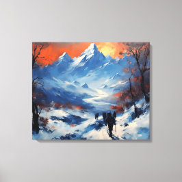 Lienzo Paseo del crepúsculo en el Monte Everest