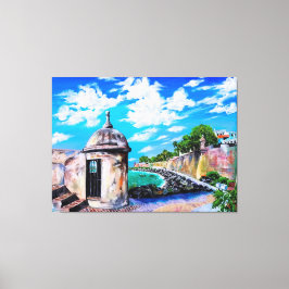 Lienzo Paseo del Morro, Viejo San Juan, Canvas de Puerto 