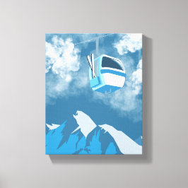 Lienzo Paseo en góndola | Pintura de invierno de montaña 