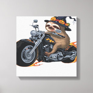 Lienzo Paseo en motocicleta de perezoso espeluznante Hall