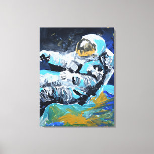 Lienzo Paseo espacial de astronauta flotante
