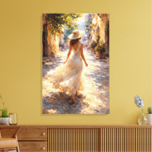 Paseo iluminado por el sol: Estilo Impasto