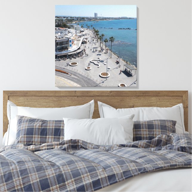Lienzo Paseo marítimo de Paphos visto con dron (Insitu(Dormitorio))