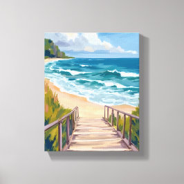 Lienzo Paseo Marítimo | Olas de Playa Costeras