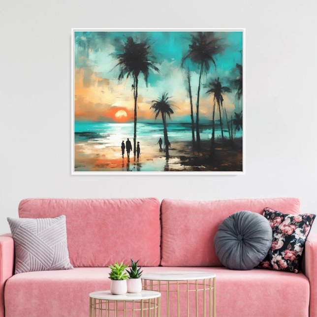 Lienzo Paseo Marítimo por la playa (Insitu (Sala de estar))