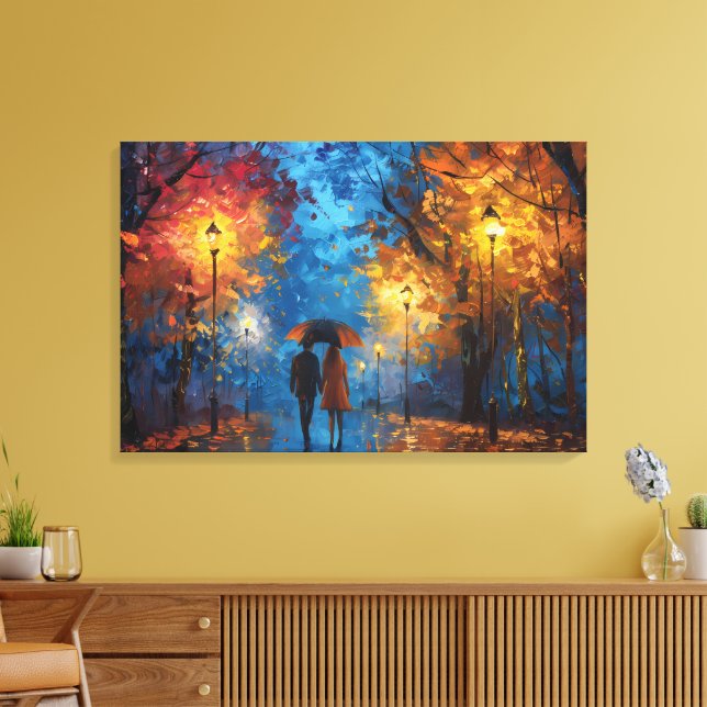 Lienzo Paseo nocturno a la luz del otoño (Insitu (Sala de estar))