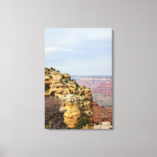 Lienzo Paseo por el acantilado del Gran Cañón con vista a
