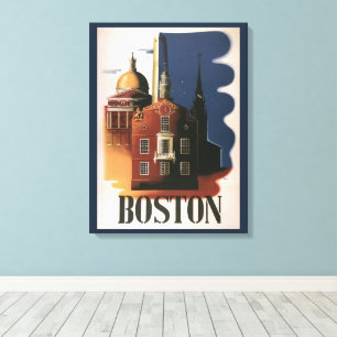Lienzo Paseo vintage de Paul Revere por Boston, Massachus
