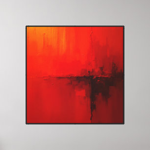 Lienzo Pasión Roja, Abstracto Naranja Rojo