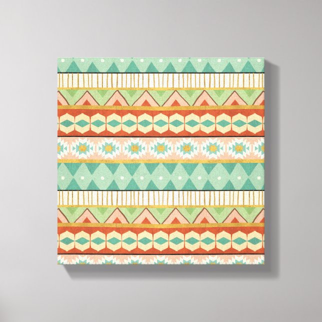 Lienzo Paso del suroeste de Geo | Patrón tribal acuarela (Anverso)