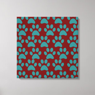 Lienzo Pasta de perro picada imprime azul rojo