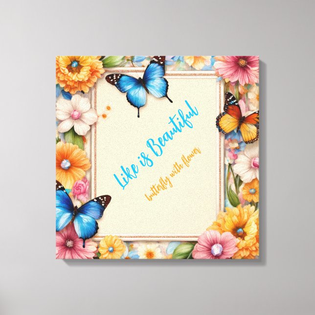 Lienzo Pastel Butterfly Dreams – Mariposas de Dibujos Ani (Anverso)