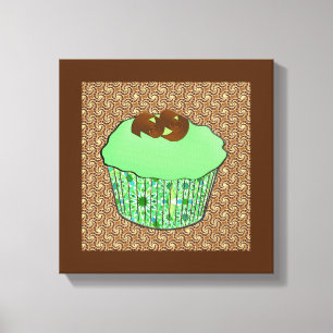 Lienzo Pastel de chocolate esmerilado de menta, fondo fra