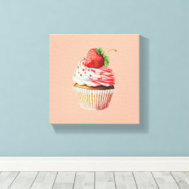 Lienzo Pastel de fresa postre dulce