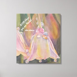 Lienzo Pastel Dew arrojó flores de campanas en acuarelas