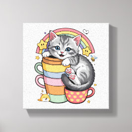 Lienzo Pastel Paws & Rainbow Sips
