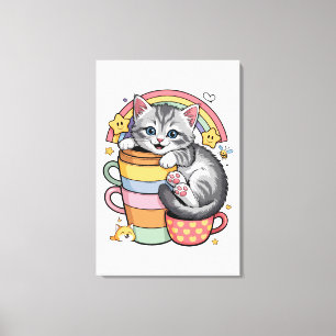Lienzo Pastel Paws & Rainbow Sips