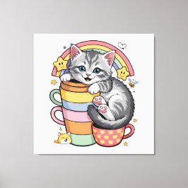 Lienzo Pastel Paws & Rainbow Sips