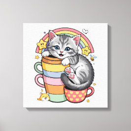 Lienzo Pastel Paws & Rainbow Sips