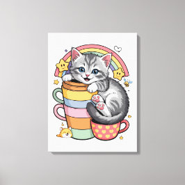 Lienzo Pastel Paws & Rainbow Sips