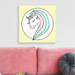 Lienzo Pastel Rainbow Unicorn