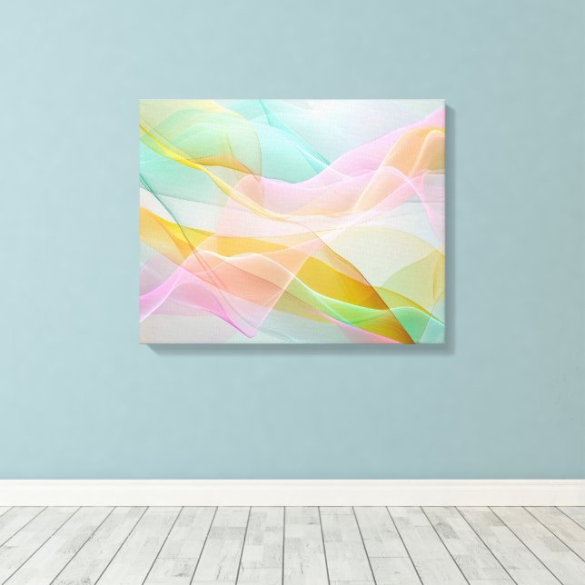 Lienzo Pastel Symphony of Floating Sheer Ribbons (Insitu (piso de madera))