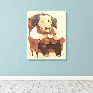Lienzo Pastel Teddy Bear Wall Art | Nursery Room Décor