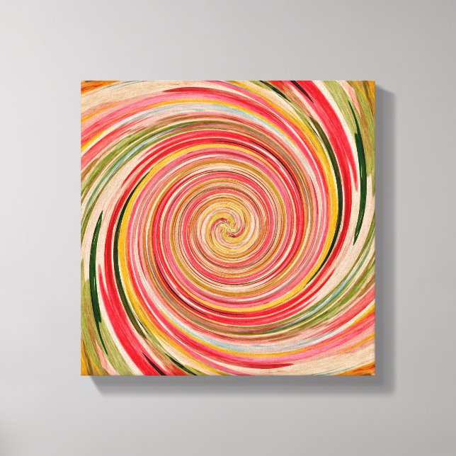 Lienzo Pasteles de acuarela abstractos modernos rosados (Anverso)