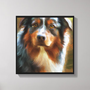 Lienzo Pastor Australiano - Retrato de Perro