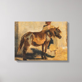 Lienzo Pastor con caballo (equino)