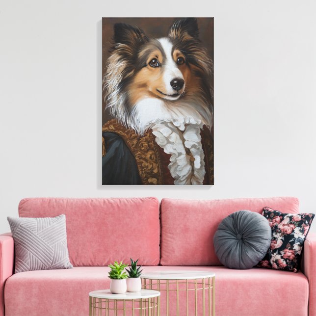 Lienzo Pastor de Shetland festivo y Regal | Sheltie (Insitu (Sala de estar))