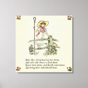 Lienzo Pastorcita Bo-Peep: Clásico de Kate Greenaway para