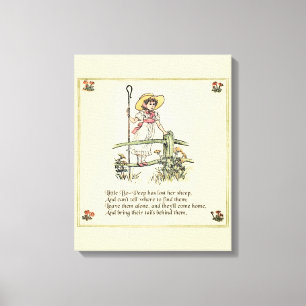 Lienzo Pastorcita Bo-Peep: Clásico de Kate Greenaway para