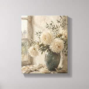 Lienzo Patina Blue Chateau Peonies – Botánico Romántico C