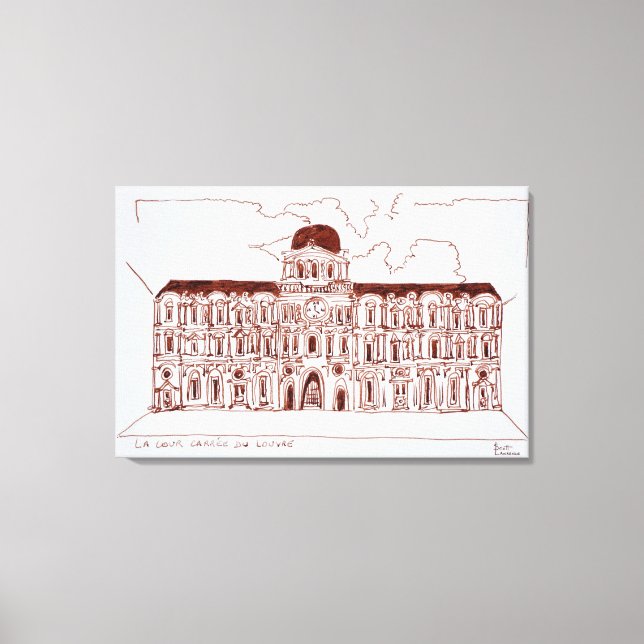 Lienzo Patio de La Cour Carree | Louvre, París, Francia (Anverso)