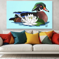 Pato de madera colorido Nenúfar Vida silvestre Azu