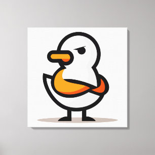 Lienzo Pato gruñón Mascota de dibujos animados minimalist