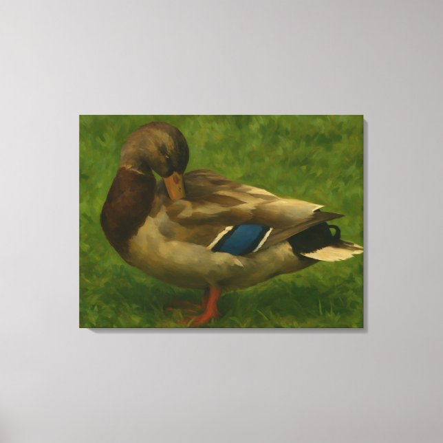 Lienzo Pato Mallard en la Luz de la pradera (Anverso)
